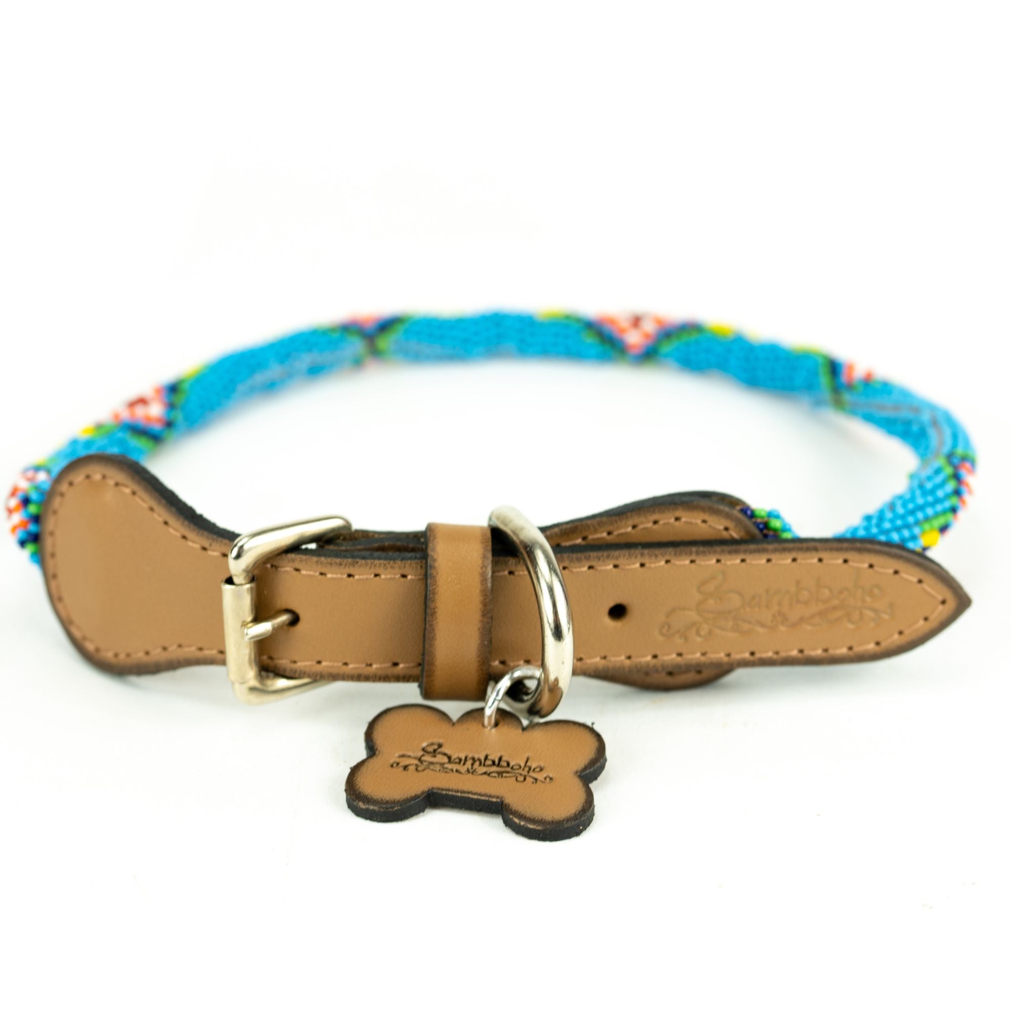 Blue Vogue Sambboho dog collar (rolled) by Sambboho