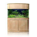 215g Seamless Glass Bowfront Aquarium Set in Unstained Wood by AQUA VIM