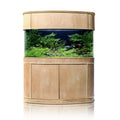 130g Seamless Glass Bowfront Reef-Ready Aquarium Set in Unstained Wood Furniture by AQUA VIM