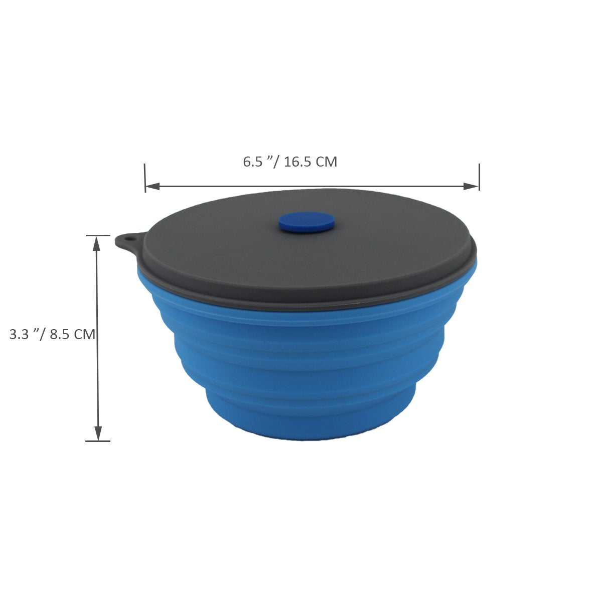 Mr. Peanut's 30oz Collapsible Silicone Camping Bowl with Lid & Foldable Fork by Mr. Peanut's Pet Carriers