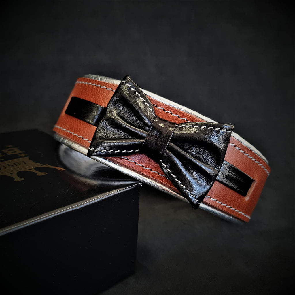 The "Bowtie" collar brown by Bestia Dog Gear