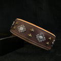 "Aztec" brown dog collar by Bestia Dog Gear