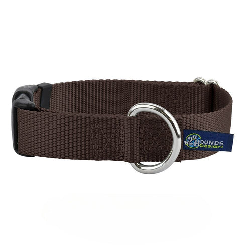5/8″ and 1″ Brown Nylon Dog Collar by 2 Hounds Design