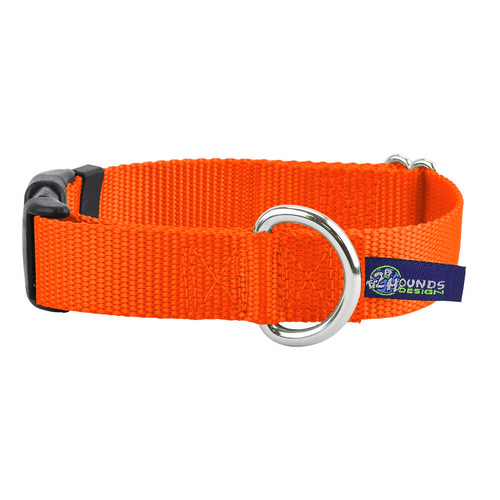 5/8″ and 1″ Neon Orange Nylon Dog Collar by 2 Hounds Design