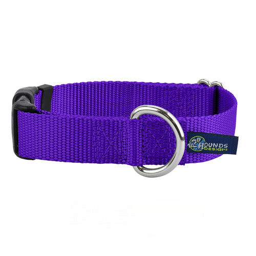 5/8″ and 1″ Purple Nylon Dog Collar by 2 Hounds Design