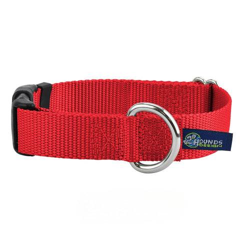 5/8″ and 1″ Red Nylon Dog Collar by 2 Hounds Design
