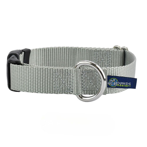 5/8″ and 1″ Silver Nylon Dog Collar by 2 Hounds Design