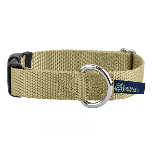 5/8″ and 1″ Tan Nylon Dog Collar by 2 Hounds Design
