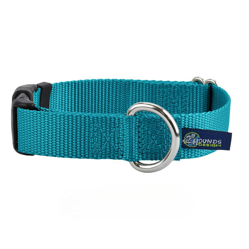 5/8″ and 1″ Teal Nylon Dog Collar by 2 Hounds Design