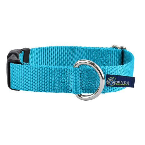 5/8″ and 1″ Turquoise Nylon Dog Collar by 2 Hounds Design