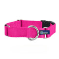 5/8″ and 1″ Hot Pink Nylon Buckle Martingale Dog Collar