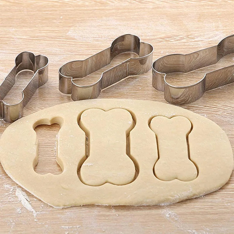 Stainless Steel Pet Dog Bone Paw Shaped Cookie Cutters 8Pcs