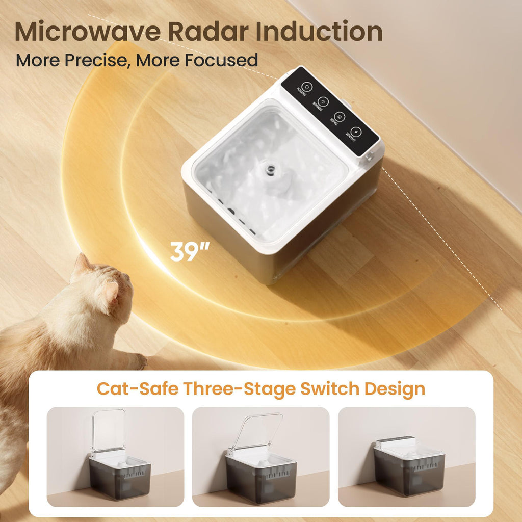 Stainless Steel Cat Automatic Induction Pet Water Fountain by VetsPetStore