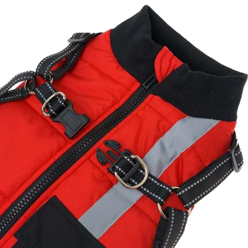 Winter Warm Dog Clothes With Harness, Windproof Pet Vest by Love My Pet