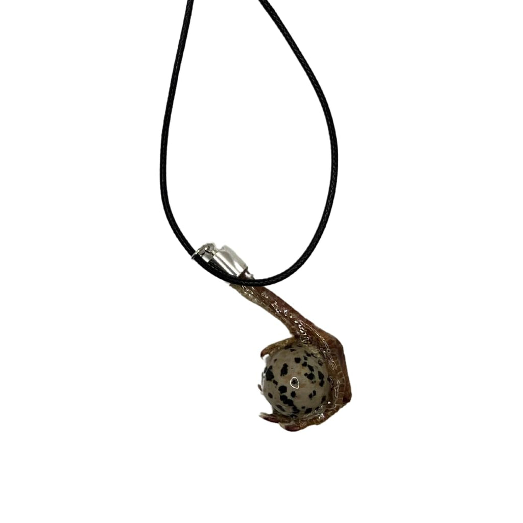 Quail Foot Necklace with Stone Resembling Quail Egg by Quailz.com by Undique LLC