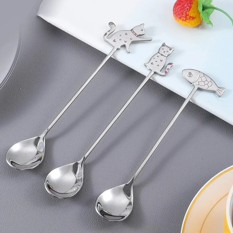 Cute Stainless Steel Cat Shape Teaspoon by Love My Pet