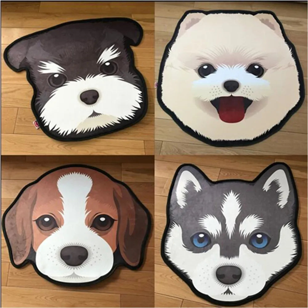 Thick Cartoon dog head shape Anti-Slip Rugs