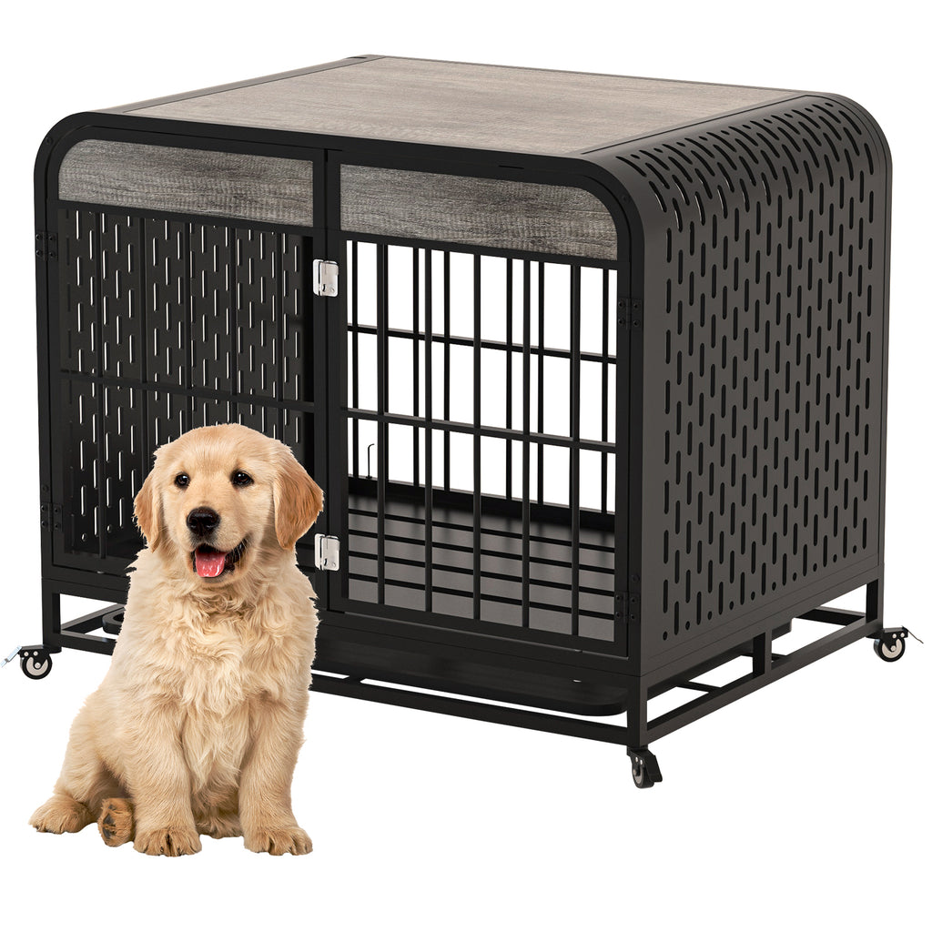 Heavy Duty Wooden Dog Crate Furniture Table by VetsPetStore