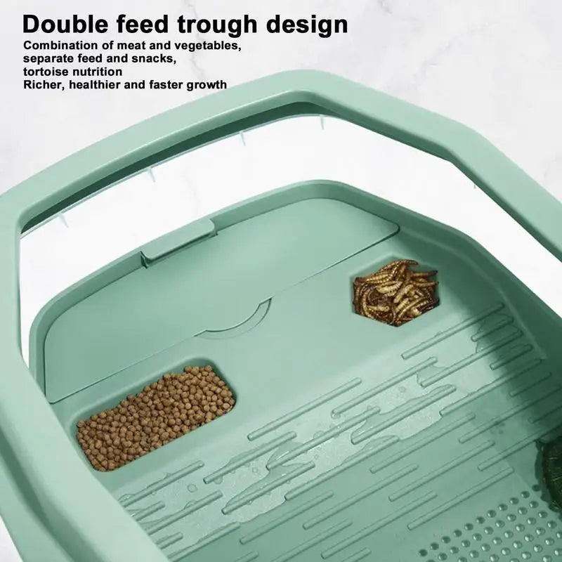 Turtle Tank Detachable Double Layers Habitat With Lid by Love My Pet