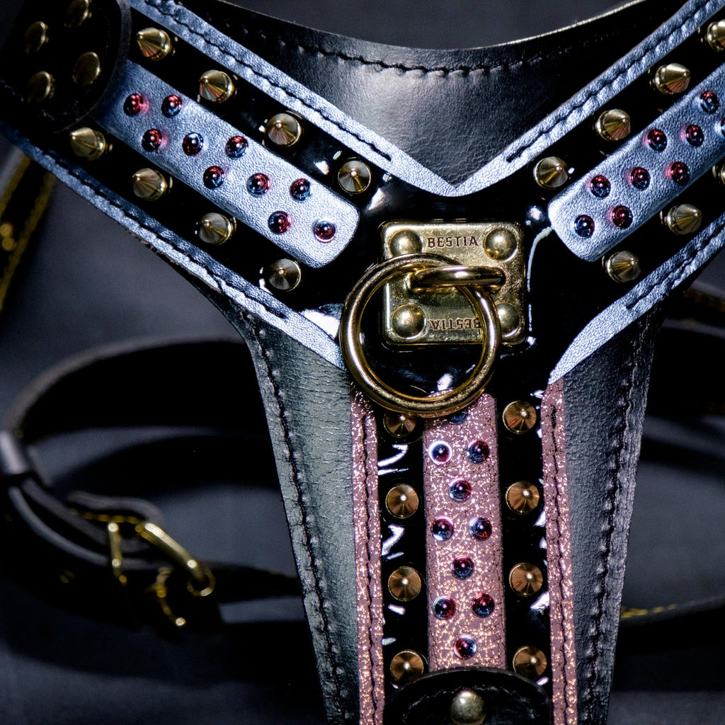 The "Candy" Black Harness by Bestia Dog Gear