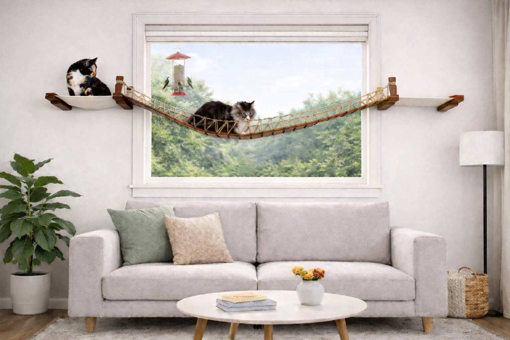 Double Cat Hammock and Climbing Bridge Combo by Catastrophic Creations