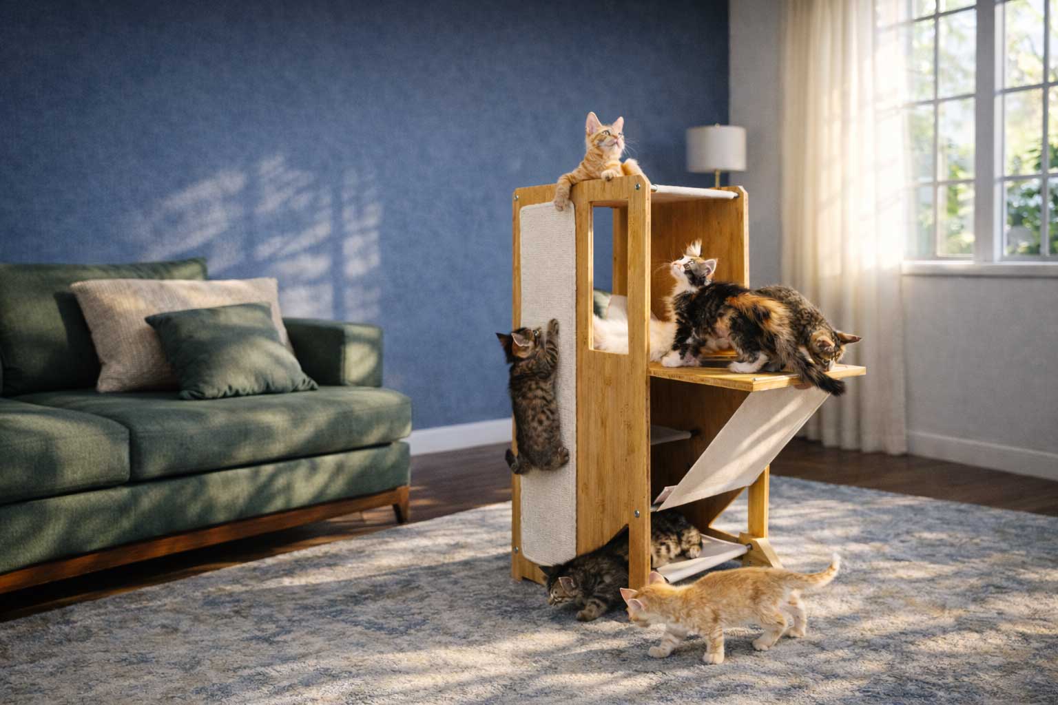 The Overlook - Sturdy - Bamboo Cat Tree by Catastrophic Creations