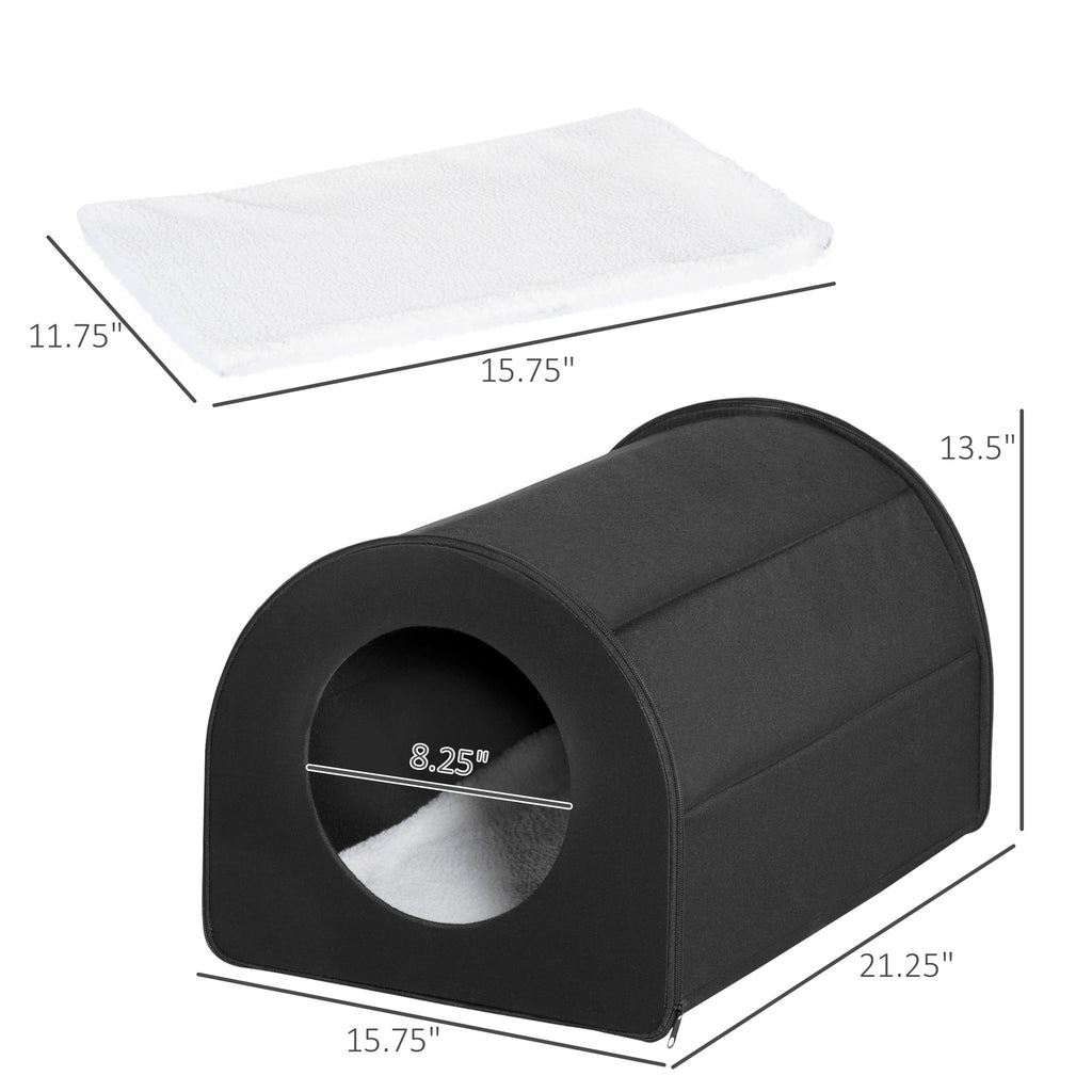 Winter Portable Heated Double Wide Water-Resistant Indoor Outdoor Cat House