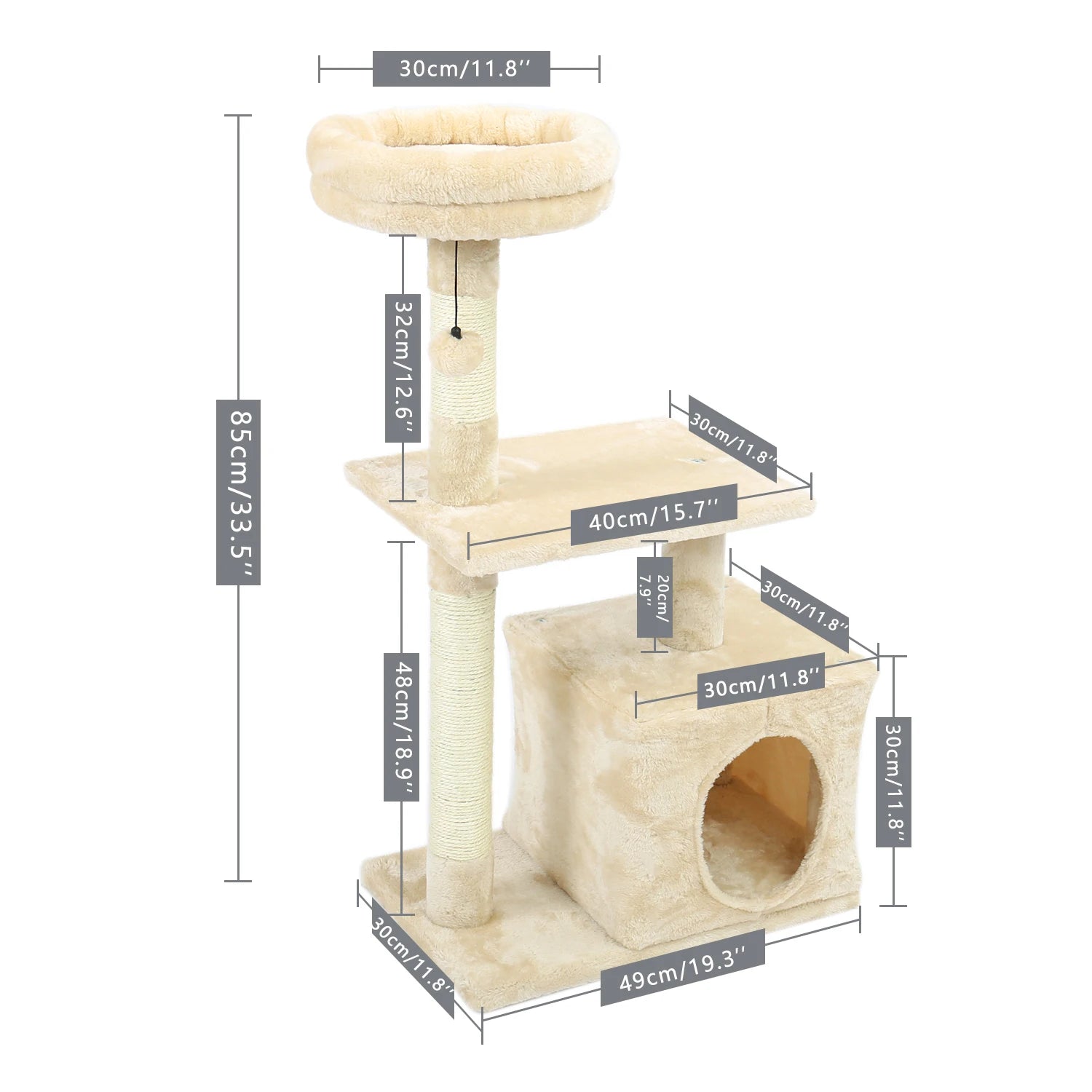 Cat Tree House Condo Playground, Multi-Level Tower by Love My Pet