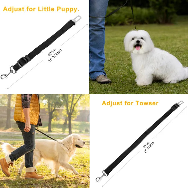 2Pcs Dog Seat Belt Leash Adjustable