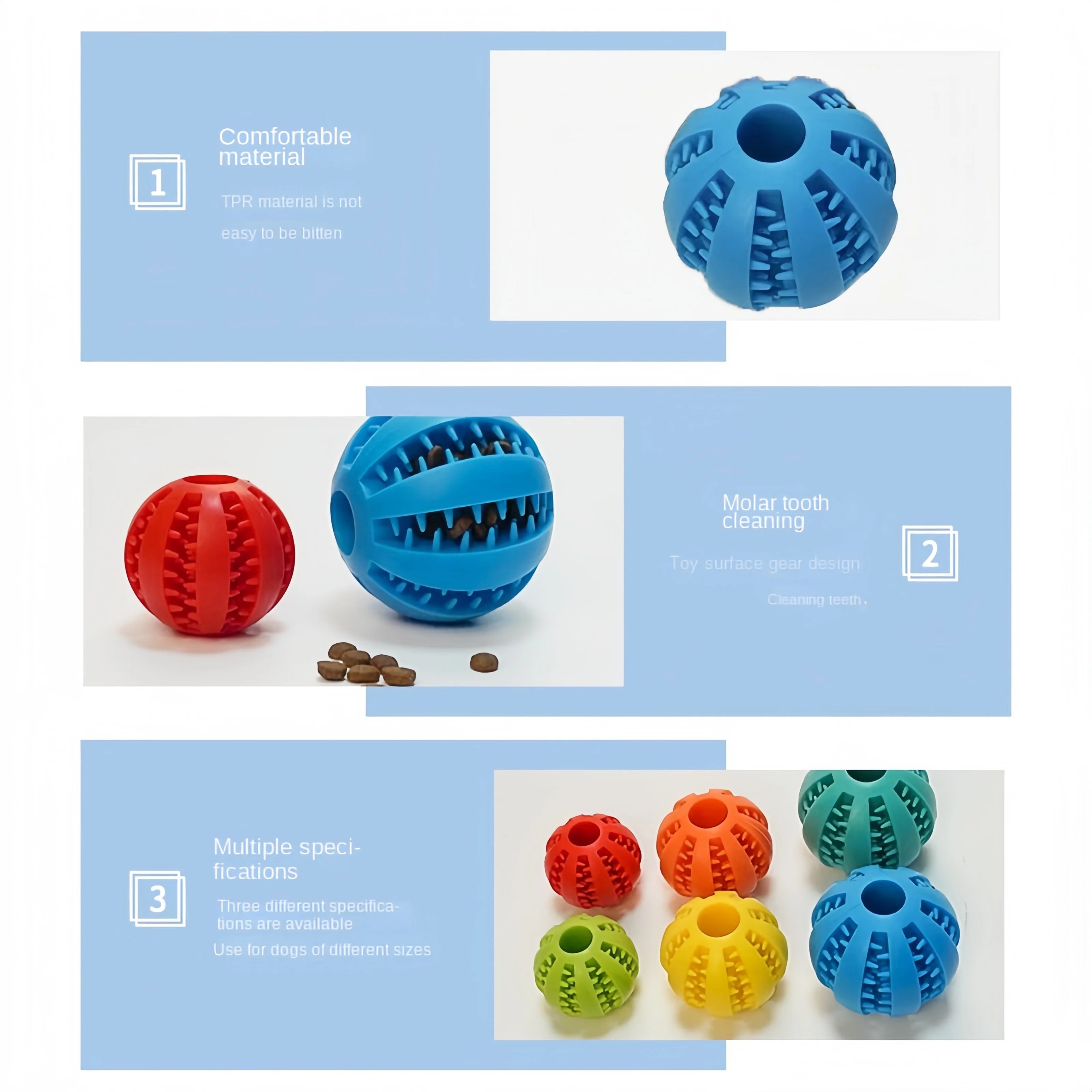 Pet Dog Rubber Ball treat Hiding Chewing Toys by Love My Pet