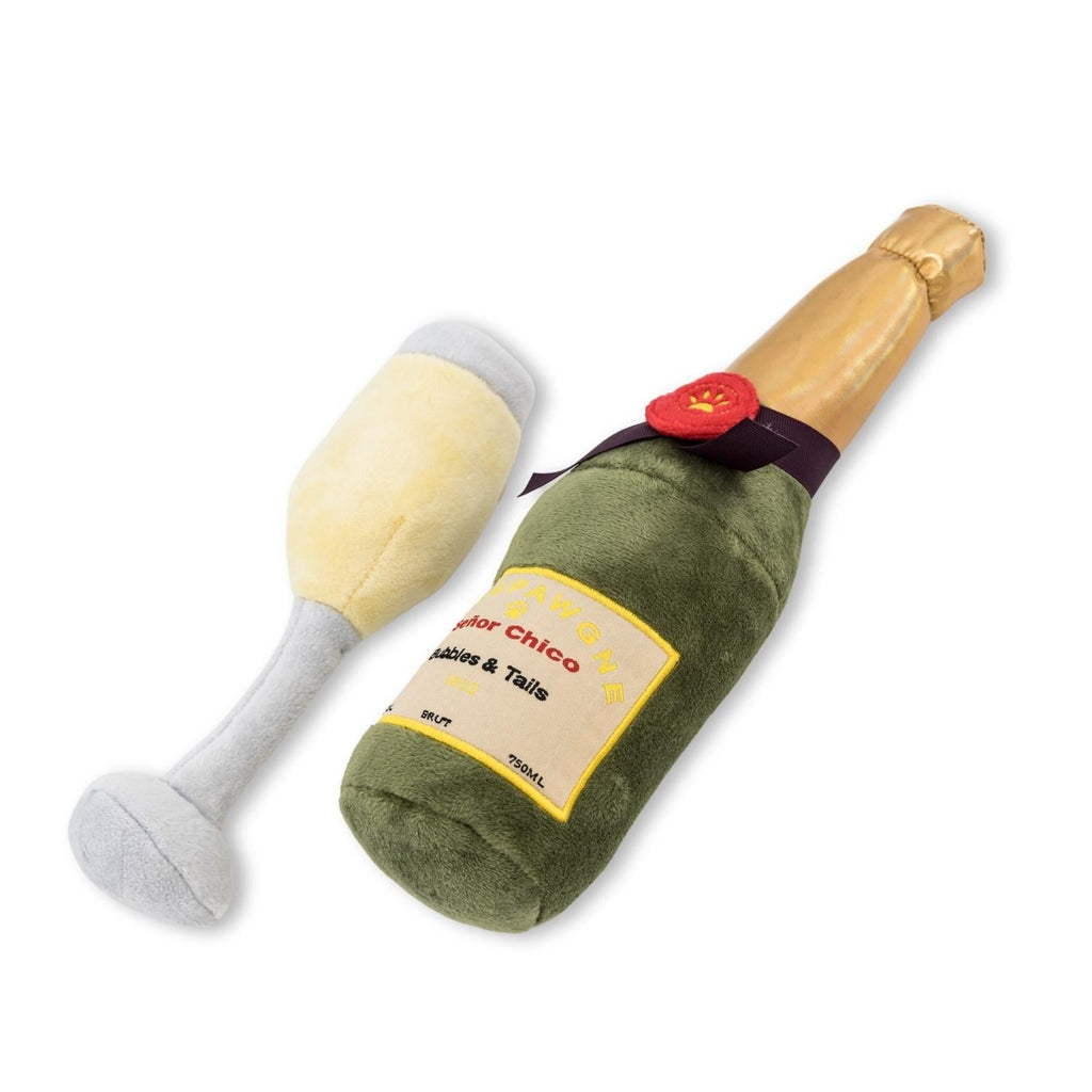 Champawgne-Cheers Plush Dog Toy Gift Set – with Squeaker & Crinkle Paper by American Pet Supplies