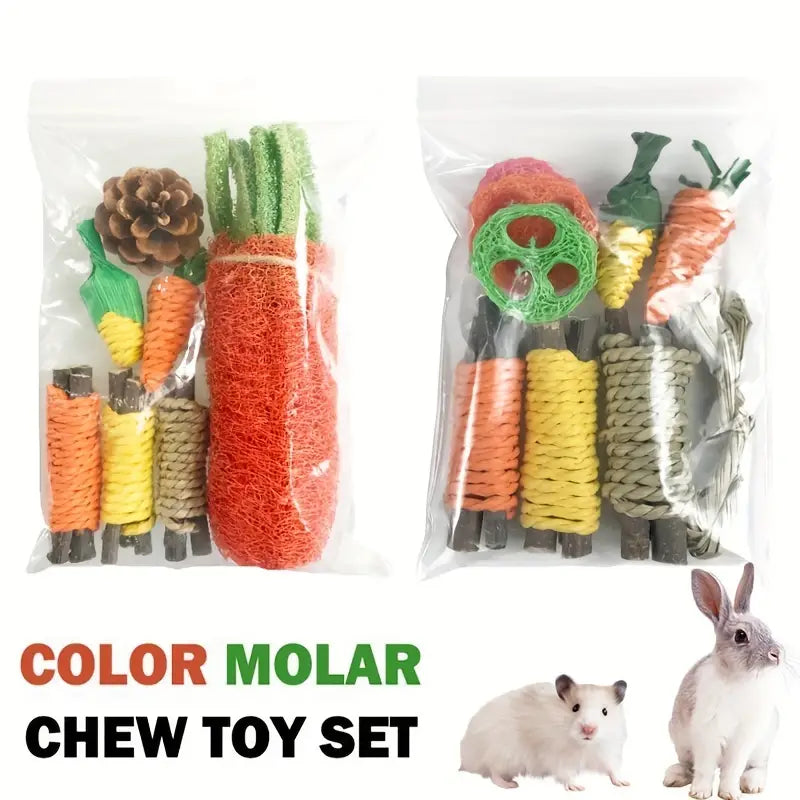Small Animal Chew Toys For Rabbit Bunny Hamster Chinchillas, Small Animal Teeth Cleaning Molar Toys Pet Accessories by Dahlia Pets