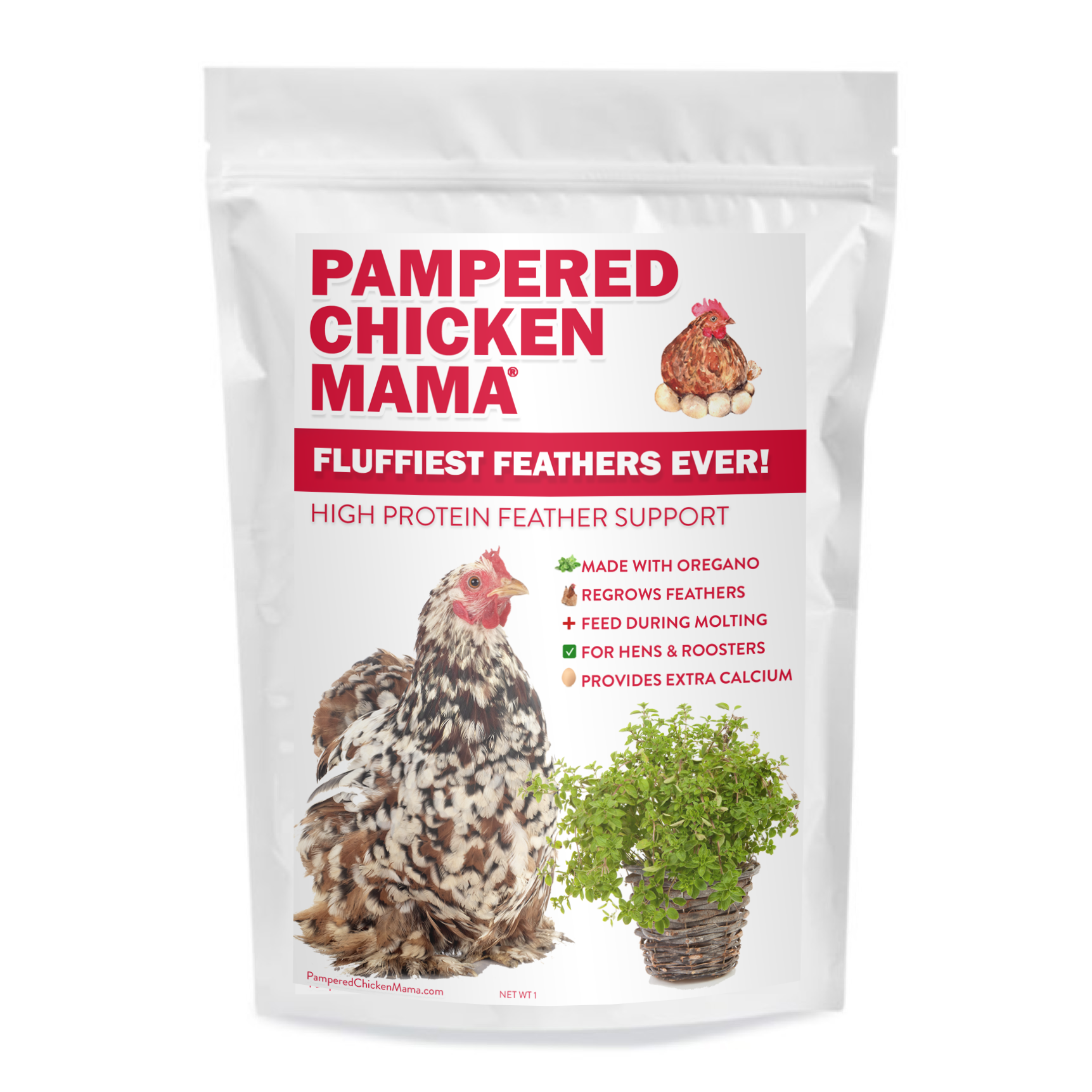 Fluffiest Feathers Ever! Chicken Feed Supplement For Great Feathers by Dahlia Pets