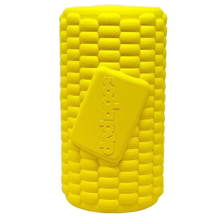 Corn on the Cob Dog Toy - Durable Rubber Treat Dispenser | USA Made by SodaPup/True Dogs, LLC