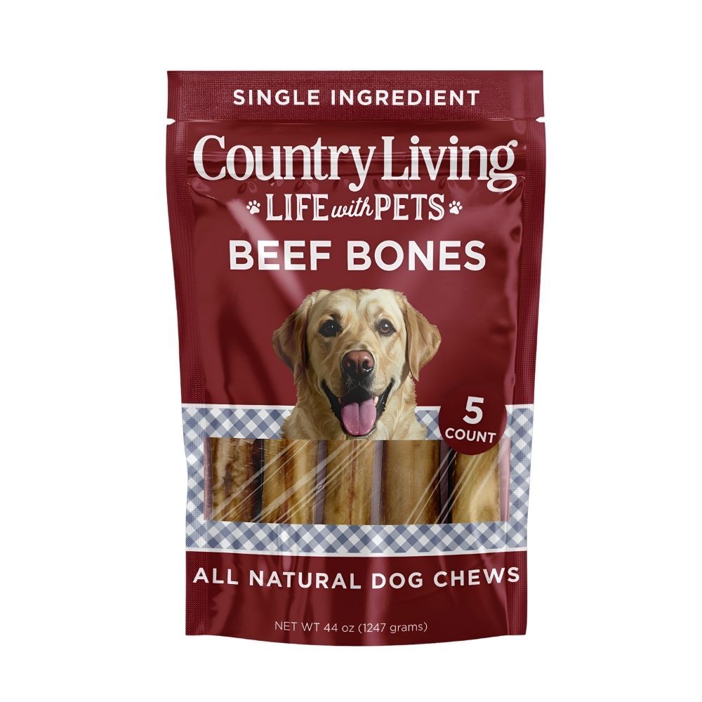 Country Living 5”-6” Beef Center Cut Bones for Dogs – 5 Count Bag – All-Natural, Long-Lasting Dog Chews – Single-Ingredient, High-Protein, Rawhide-Free – Supports Dental Health by American Pet Supplies