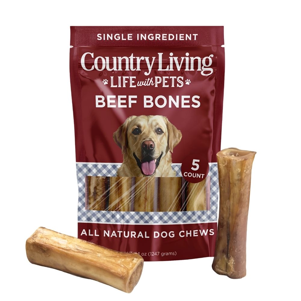 Country Living 5”-6” Beef Center Cut Bones for Dogs – 5 Count Bag – All-Natural, Long-Lasting Dog Chews – Single-Ingredient, High-Protein, Rawhide-Free – Supports Dental Health by American Pet Supplies