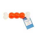 Country Living Bone-a-Treat Dog Chew Toy – Orange Bulged Balls & Green Spiral Ring by American Pet Supplies