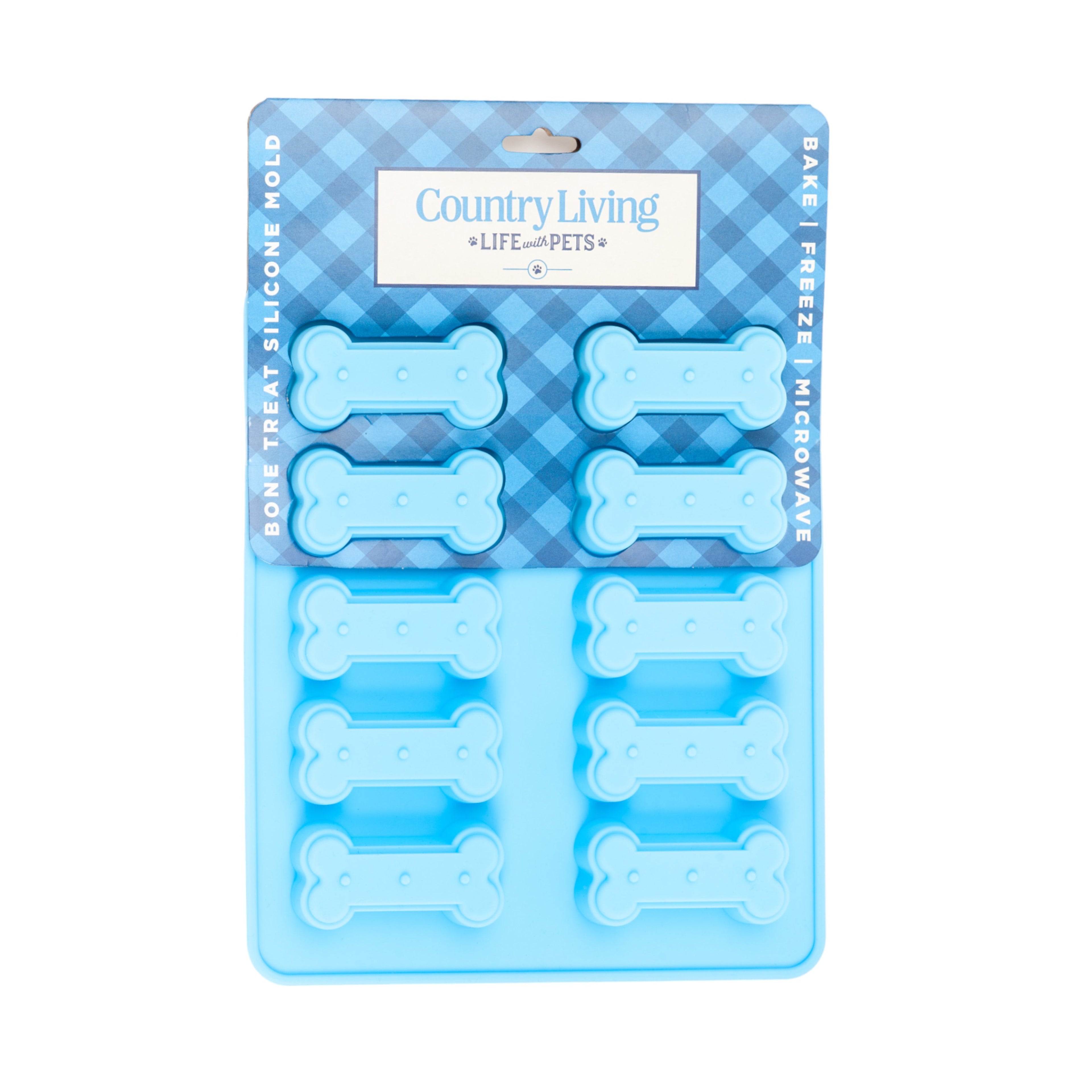 Country Living Bone-Shaped Silicone Baking Tray (10-Cavity Mold) – for Homemade Dog Treats, Candy, Cookies, Chocolate, and Ice Cubes by American Pet Supplies