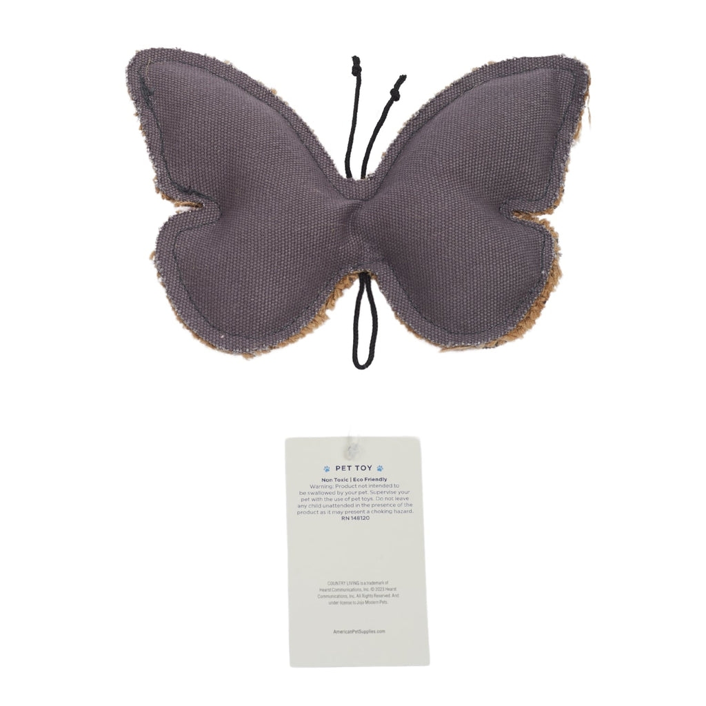 Country Living Canvas & Jute Butterfly-Shaped Dog Chew Toy – Durable, Safe and Non-Toxic by American Pet Supplies