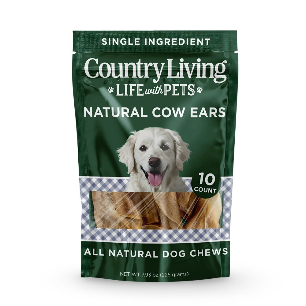 Country Living Natural Cow Ears Dog Chews – 10 Count Bag – All-Natural, Single-Ingredient, Long-Lasting Dog Chews – High-Protein, Low-Fat, Rawhide-Free – Supports Dental Health by American Pet Supplies