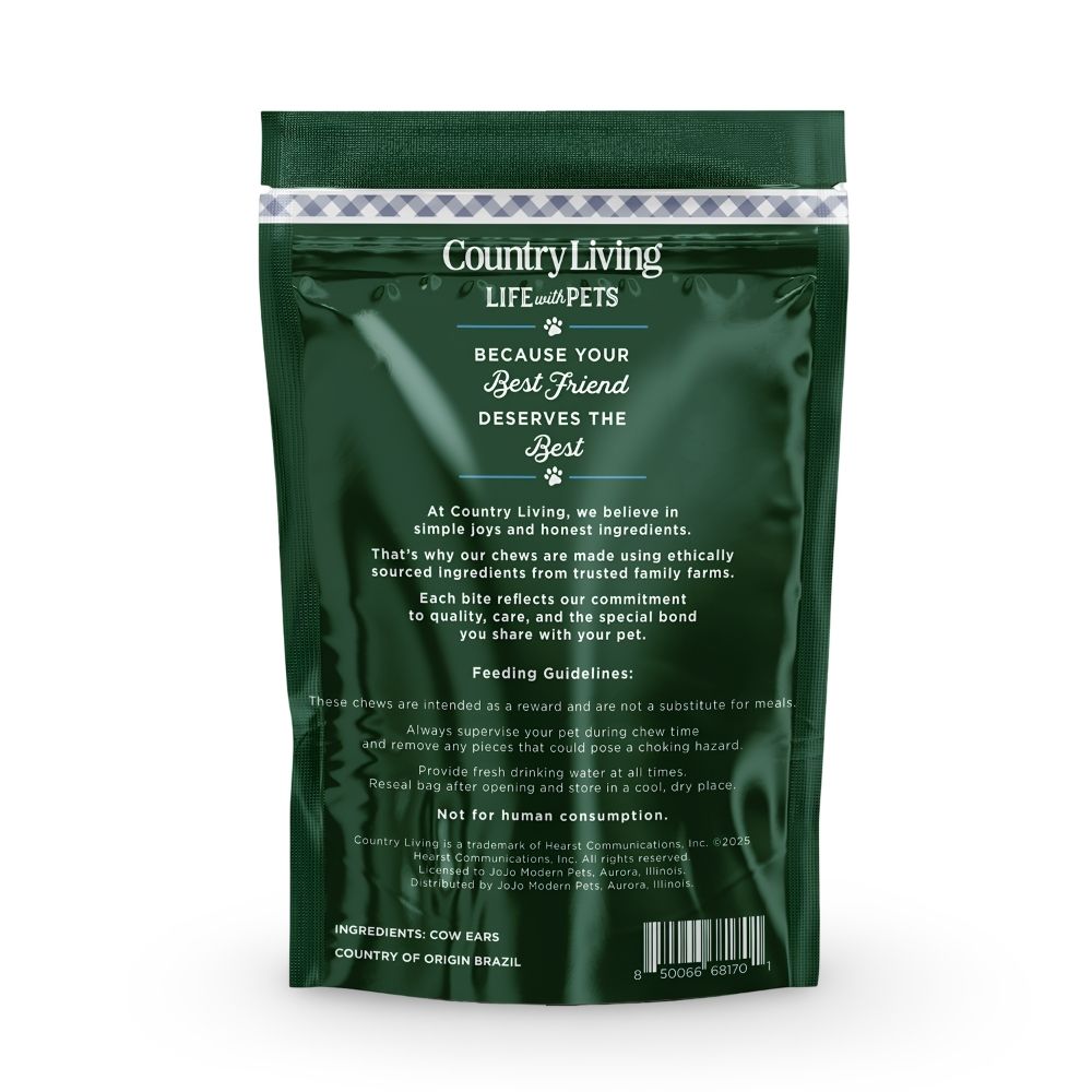 Country Living Natural Cow Ears Dog Chews – 10 Count Bag – All-Natural, Single-Ingredient, Long-Lasting Dog Chews – High-Protein, Low-Fat, Rawhide-Free – Supports Dental Health by American Pet Supplies