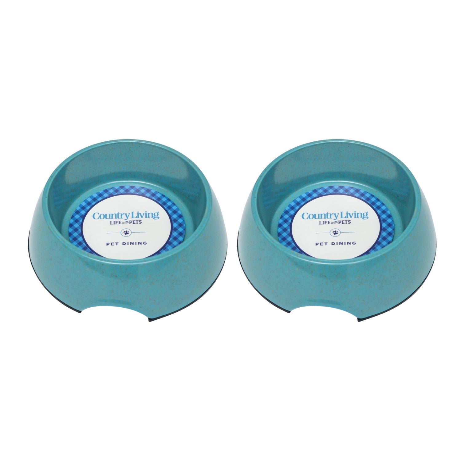 Country Living Set of 2 Natural Fiber Dog Bowls – Teal Blue by American Pet Supplies