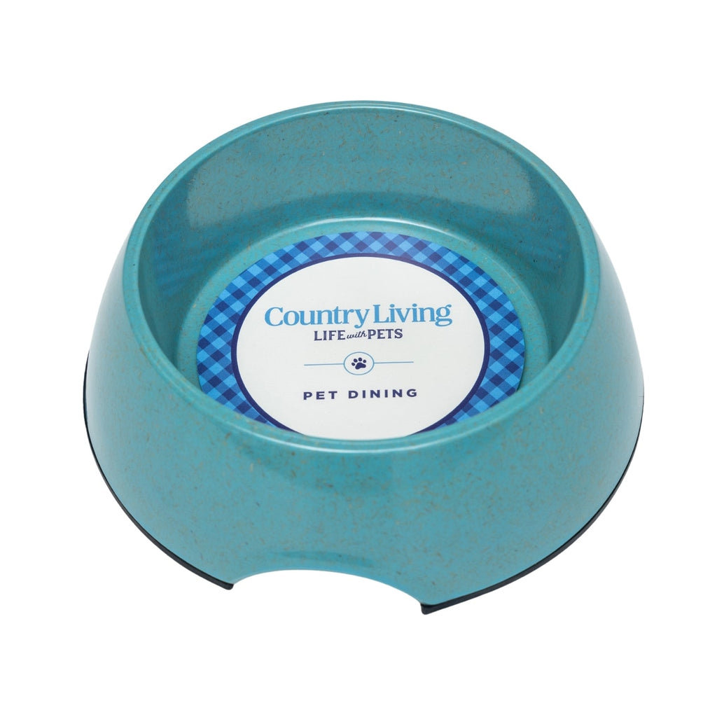Country Living Set of 2 Natural Fiber Dog Bowls – Teal Blue by American Pet Supplies