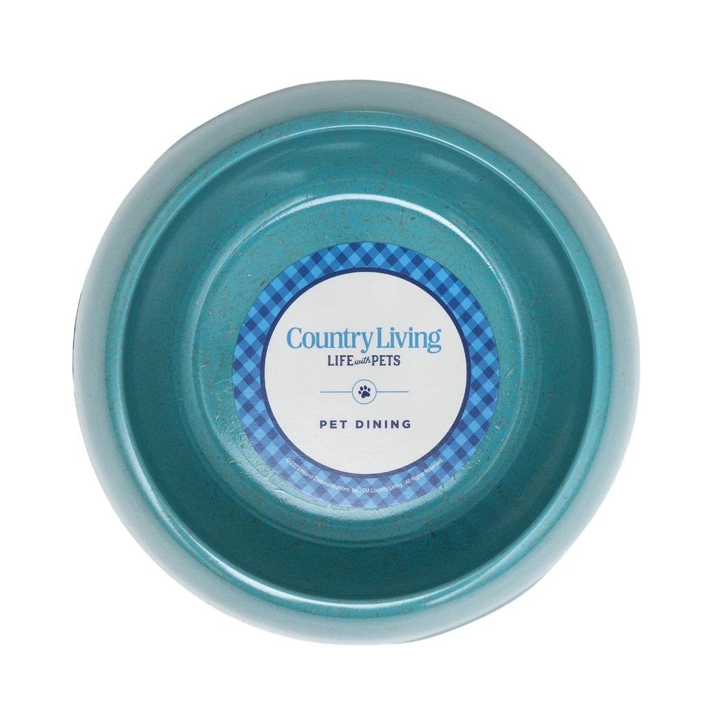 Country Living Set of 2 Natural Fiber Dog Bowls – Teal Blue by American Pet Supplies