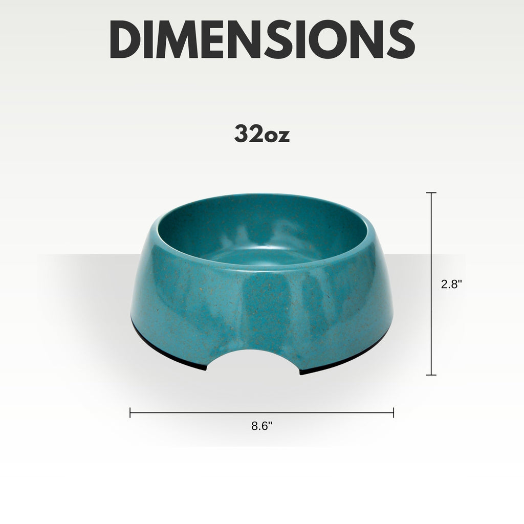 Country Living Set of 2 Natural Fiber Dog Bowls – Teal Blue by American Pet Supplies