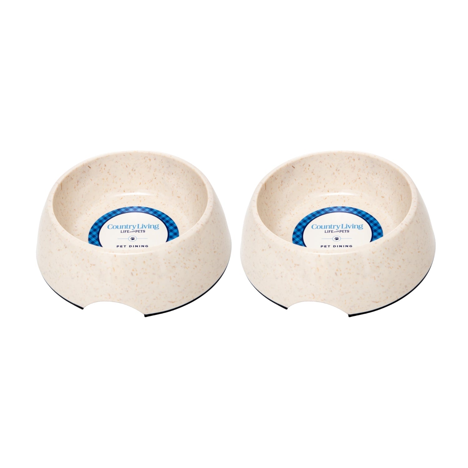 Country Living Set of 2 Natural Fiber Dog Bowls – White Swan by American Pet Supplies
