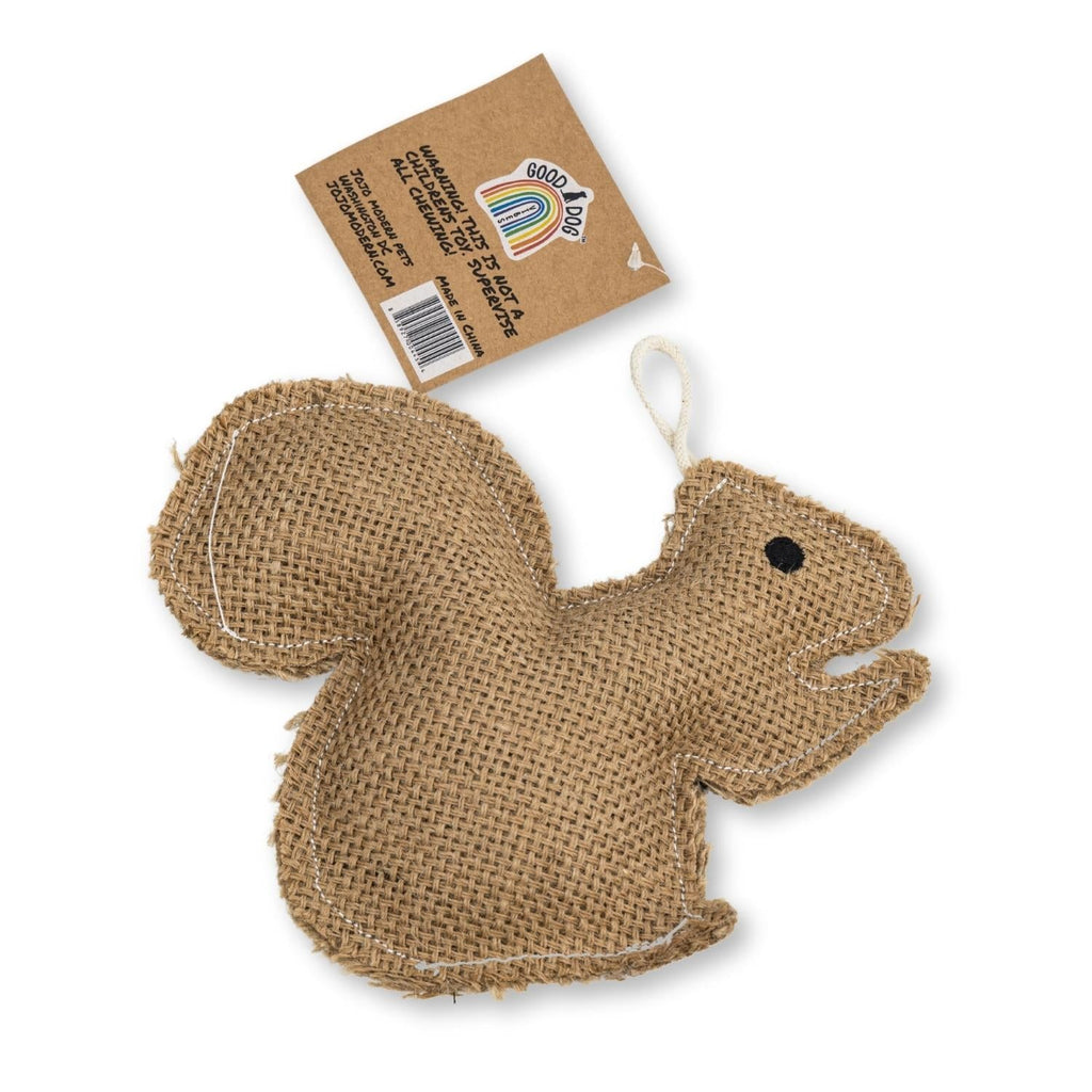 Rustic Jute Squirrel Dog Chew Toy – Non-Toxic & Safe, Soft & Gentle by American Pet Supplies