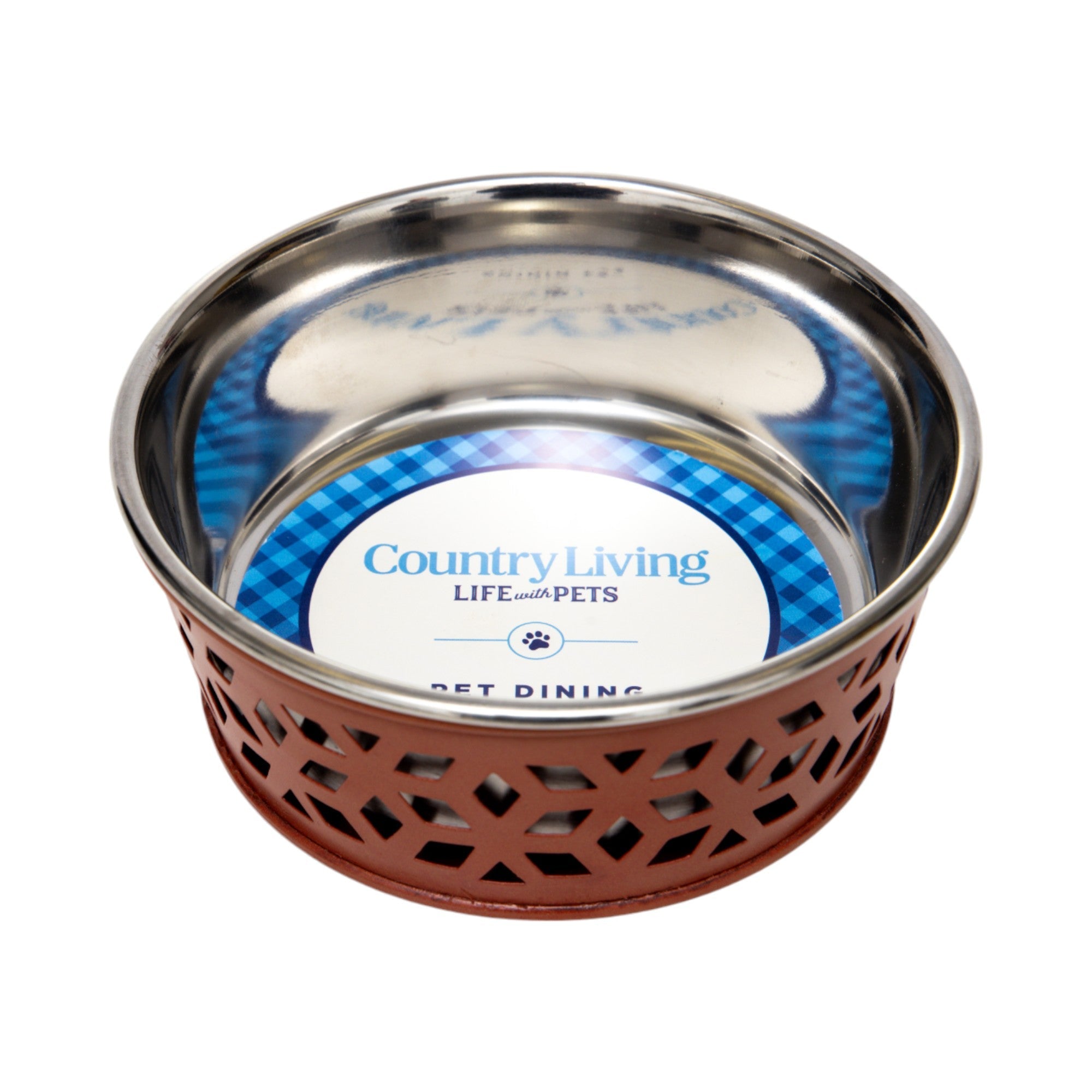 Country Living Set of 2 Stainless Steel Dog Bowls – Farmhouse Style, Ideal for Small to Medium Dogs by American Pet Supplies