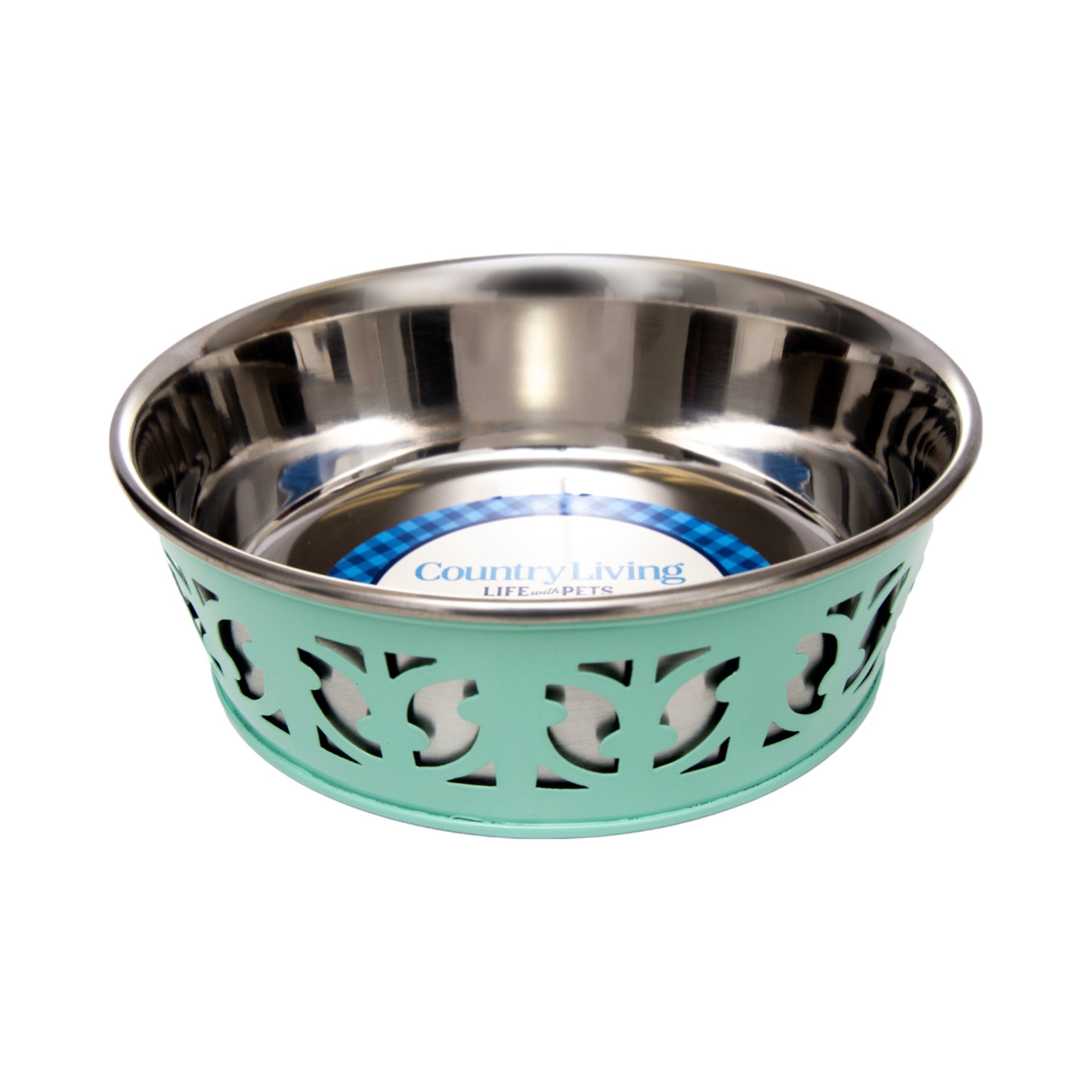 Country Living Set of 2 Stainless Steel Dog Bowls – Farmhouse Style, Ideal for Small to Medium Dogs by American Pet Supplies