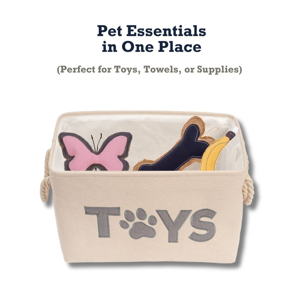 Country Living Foldable Fabric Dog Toy Storage Bin - Convenient Organizer for Pet Accessories by American Pet Supplies